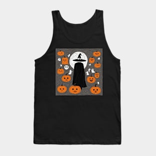 Colorful Cartoon Pattern Halloween Design Tank Top